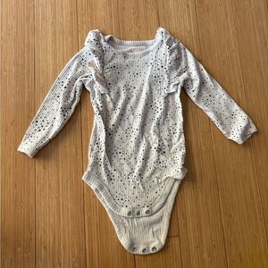 Cat & Jack White and Black Dotted Bodysuit